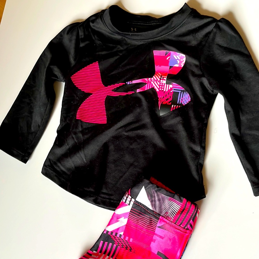 GENTLY WORN 12mo UNDER ARMOUR 2-Piece yoga outfit